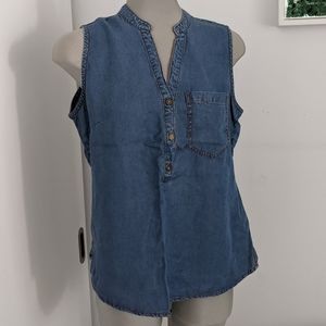 Jean linen sleeveless tunic
